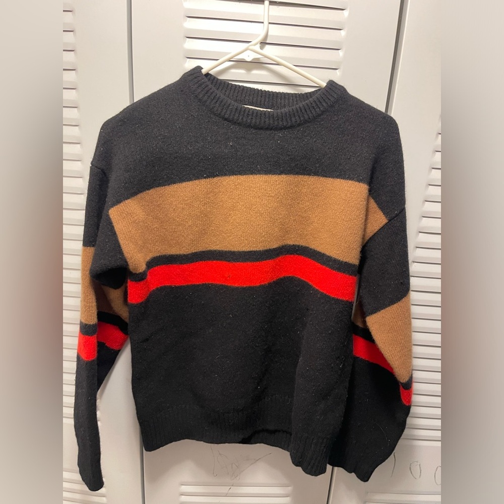 Laneus 100 percent wool striped sweater